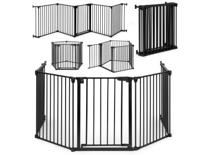 175127 ecotoys bezpecnostna branka 5 panelov 3 m cierna