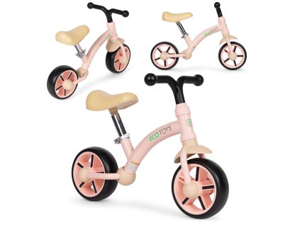 175439 ruzove odrazadlo ecotoys eva kolesa nastavitelne sedlo