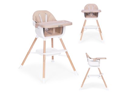 174599 detska jedalenska stolicka 2v1 bezova ecotoys