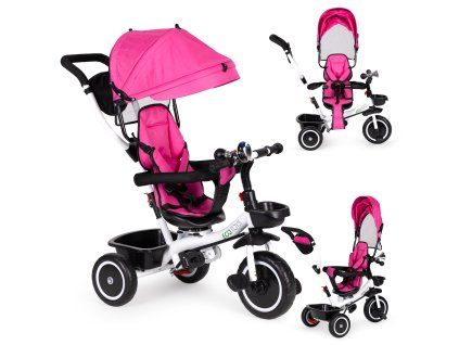 166067 1 ruzova trojkolka ecotoys s otocnym sedadlom 360