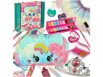 Kosmetyki do makijazu make up lakiery torebka spodniczka zestaw 22 elementy 173761