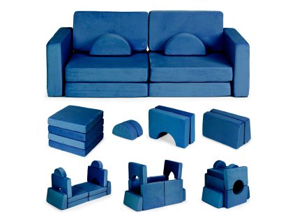 177461 modularna rozkladacia pohovka pre deti velka 2 miestna diy 10 makkych vankusov modra ecotoys
