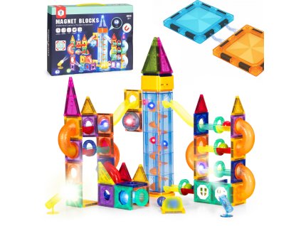 182336 magneticke svietiace stavebne kocky s gulockovou drahou 134 ks