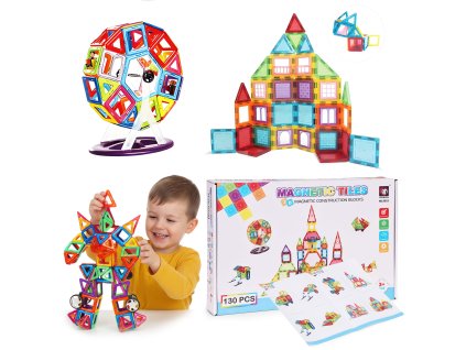 182438 magneticke konstrukcne kocky 130 ks domcek auto prives