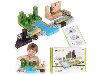 182417 magneticke stavebne kocky 169 ks rozvoj kreativity