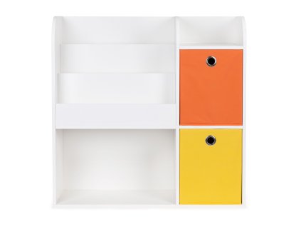 182531 detsky regal ecotoys s polickami a kosikmi biely