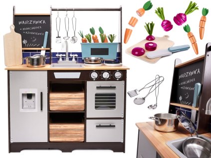 Dětská dřevěná kuchyňka MDF s příslušenstvím LOFT XXL 96cm