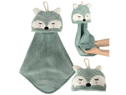 Recznik reczniczek do rak dla dzieci do przedszkola 42x25cm niebieski lisek 158376