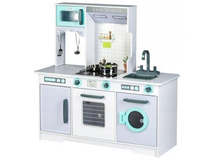 158126 1 drevena kuchyna ecotoys s 5 kovovymi doplnkami