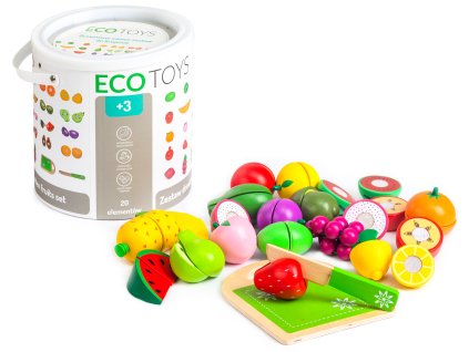 158390 drevene krajanie ovocia 20ks ecotoys