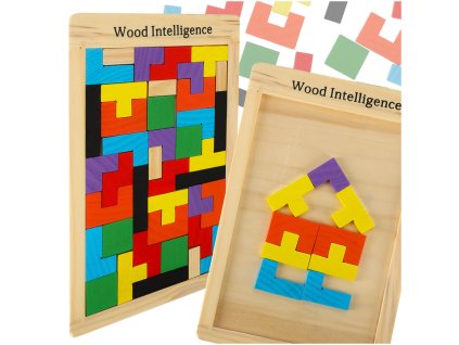 Dřevěné puzzle tetris bloky 40el.
