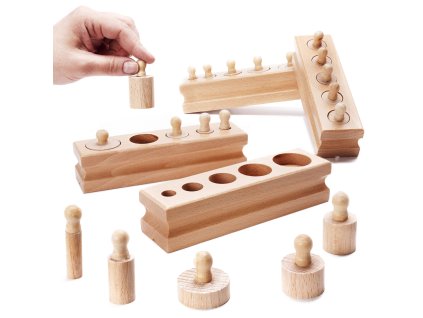 Dřevěné válcové závaží montessori sorter