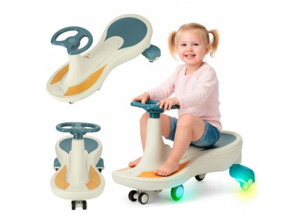 Jezdzik grawitacyjny LED Swing Fix S4 swiecace kola z muzyka grajacy 76cm niebiesko bialy max 100kg 178409