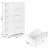 172824 7 biely mobilny regal na kolieskach s 5 zasuvkami