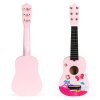 158027 1 detska drevena gitara ecotoys 6 kovovych strun ruzova