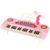 Keyboard dla dzieci pianinko interaktywne organki 37 klawiszy mikrofon statyw rozowe 173079