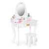 173096 1 detska drevena toaletka pre dievcata s ruzovymi doplnkami