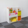 182531 6 detsky regal ecotoys s polickami a kosikmi biely