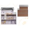 Domek dla lalek MDF z akcesoriami 70cm LED szary 88233(2)