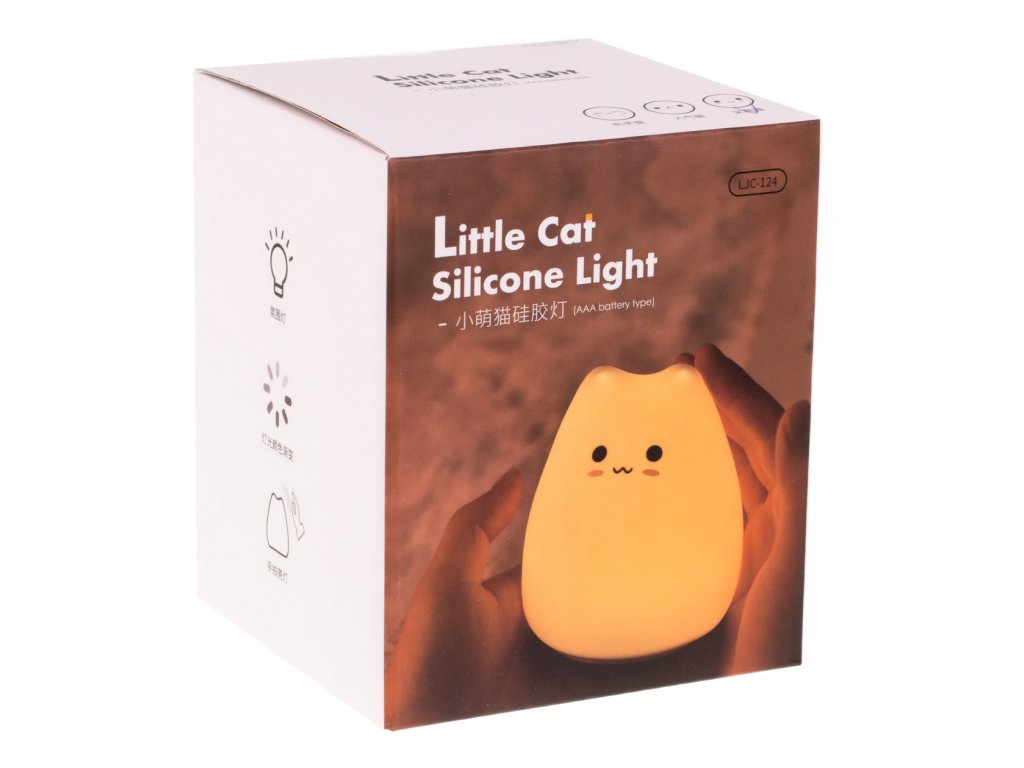 Dotykové nočné svetlo Little Cat - silikónové LED
