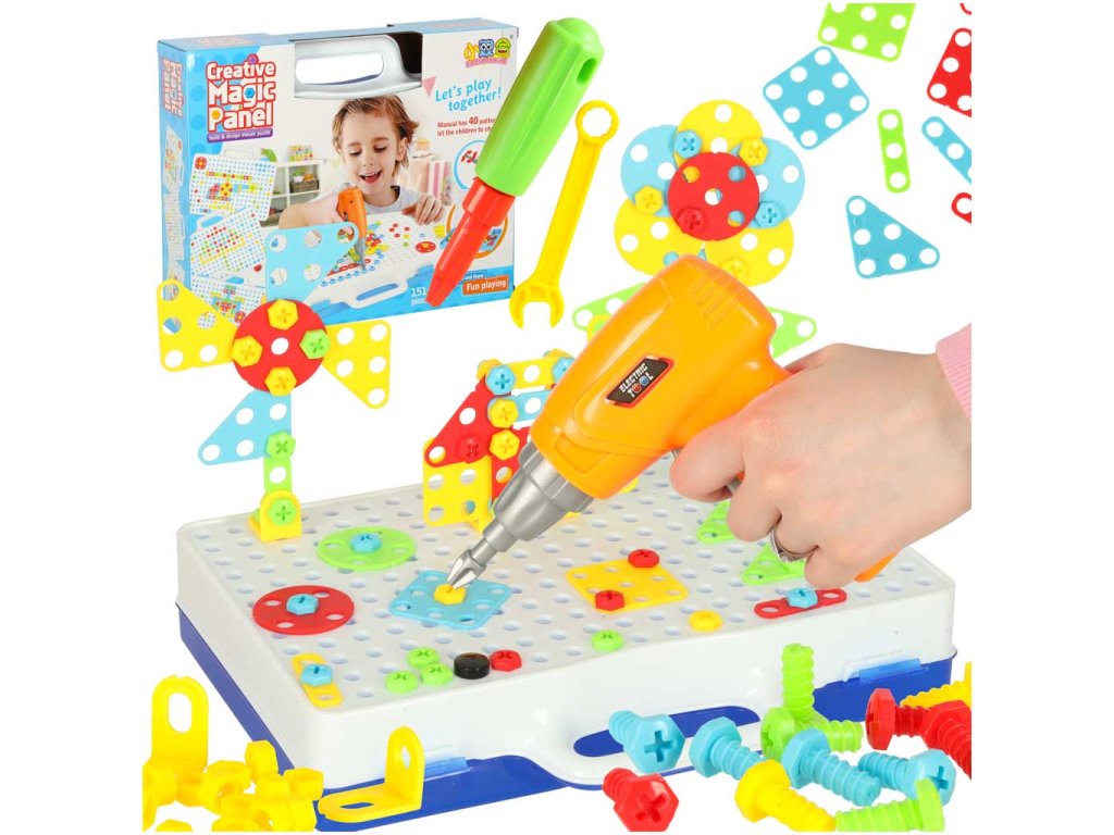 Wkretarka wiertarka srubki klocki konstrukcyjne 151 elementow 166977