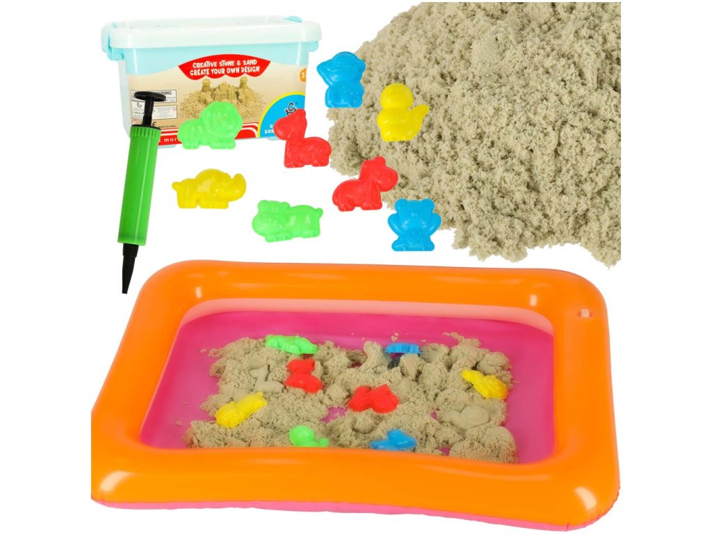 Piasek Kinetyczny w wiaderku 1kg foremki bezowy 161920