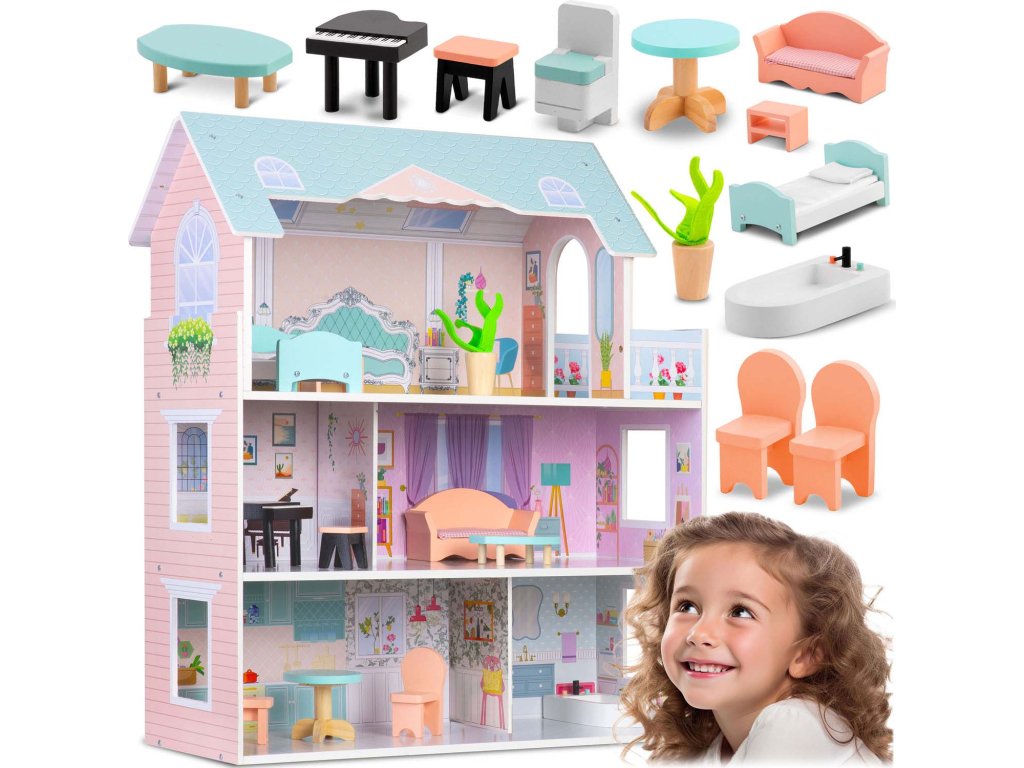 duzy drewniany domek dla lale 48621