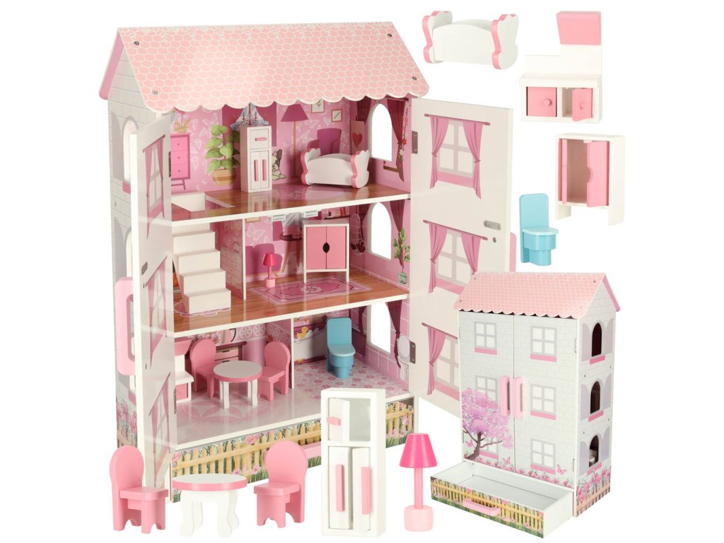 Domek dla lalek drewniany Lulilo Papilio rozowy 80cm 165947