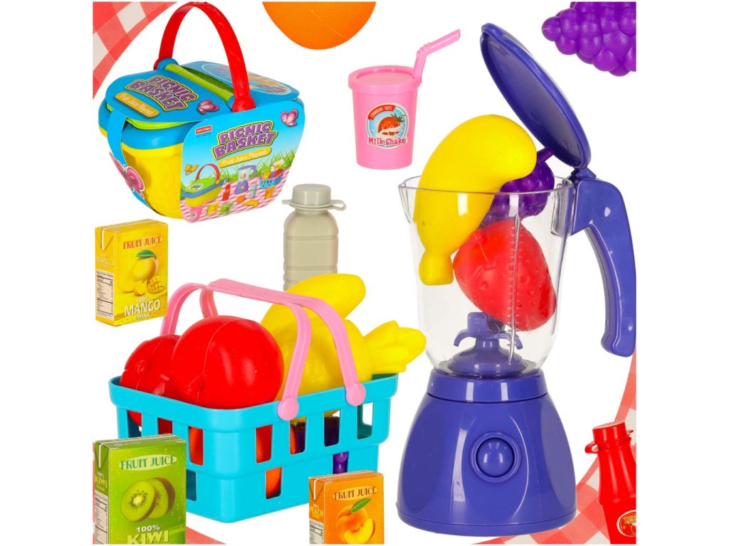 Kosz piknikowy koszyk owoce soki napoje jedzenie prowiant przekaski na piknik 169052