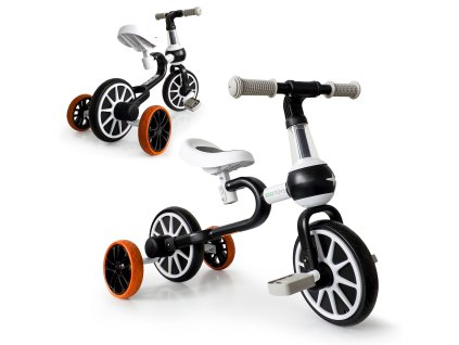 Bicykel na bežky 4v1 Pedále Bočné kolieska čierne ECOTOYS