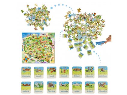 CASTORLAND Vzdělávací puzzle mapa Polska
