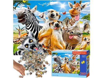 CASTORLAND Puzzle 260el. Africké selfie - Africké zvieratá