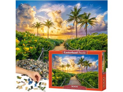 CASTORLAND Puzzle 3000 dílků Barevný východ slunce v Miami, USA - Východ slunce v Miami 92x68cm
