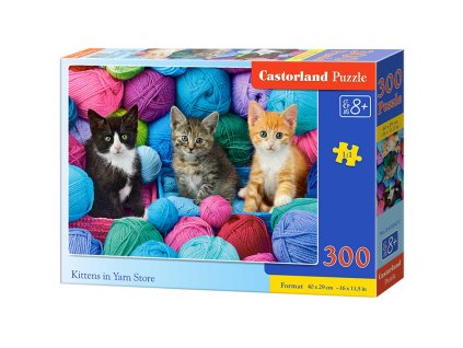 CASTORLAND Puzzle 300el. Koťata v obchodě s přízí - Koťata ve vlně