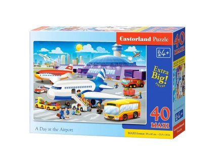 CASTORLAND Puzzle 40 dílků Maxi Den na letišti 4+