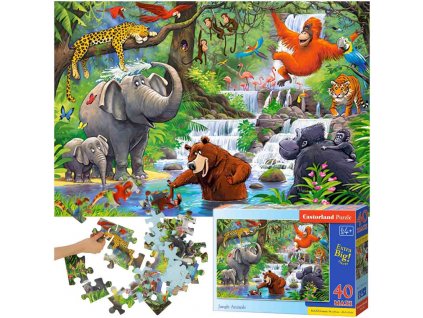 CASTORLAND Puzzle 40el. Maxi Jungle Animals - Zvířata v džungli