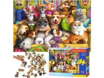 CASTORLAND Puzzle 70 dielikov Hravé zvieratká - Zábavné zvieratká 5+