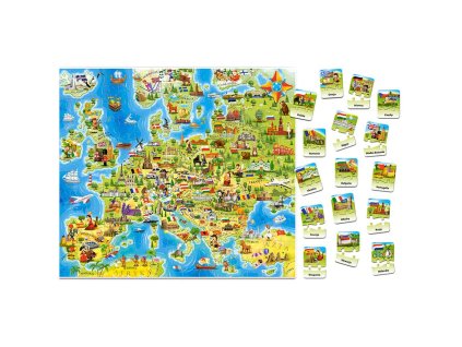 CASTORLAND Vzdělávací puzzle mapa Evropy