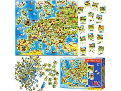 CASTORLAND Vzdělávací puzzle mapa Evropy