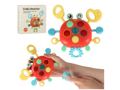 Detské hryzátko krab zmyslová hračka