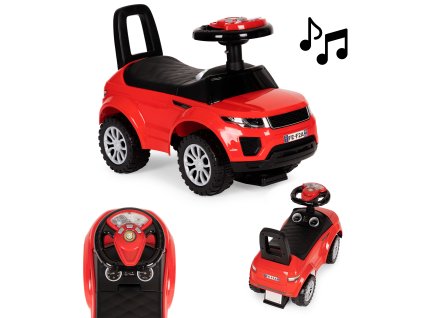 Detské autíčko na odstrkovanie znie červeno