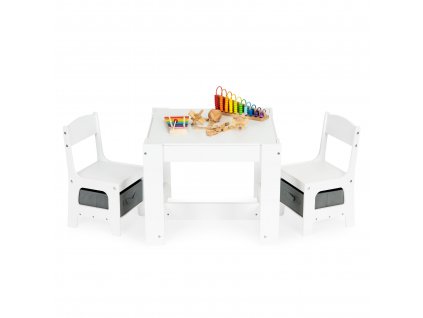 Detský drevený stôl a stoličky ECOTOYS