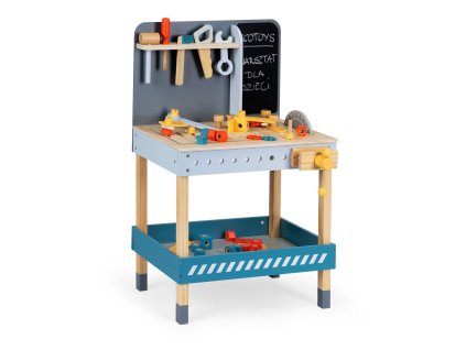 Drevený dielenský stôl s nástrojmi ECOTOYS (47 dielov)