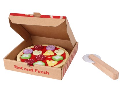 Drevená hračka na krájanie pizze pre deti ECOTOYS