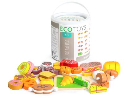 Drevené krájacie potraviny 23ks ECOTOYS