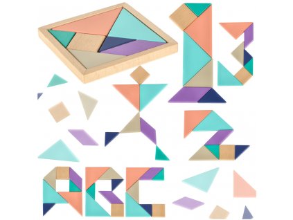 Drevené puzzle tangram
