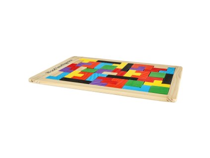 Dřevěné puzzle tetris bloky 40el.