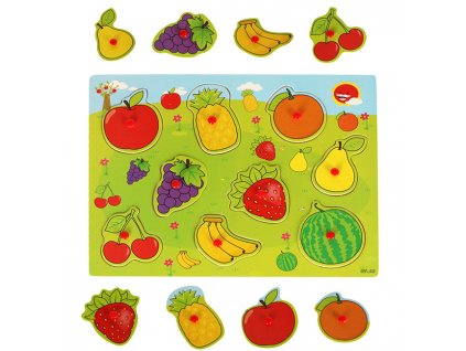 Drevené puzzle zodpovedajúce tvarom ovocia