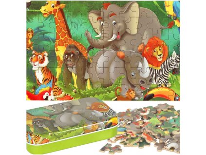 Drevené rozprávkové puzzle slon 60el