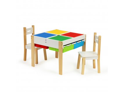 Dřevěný dětský nábytek set stůl +2 židle